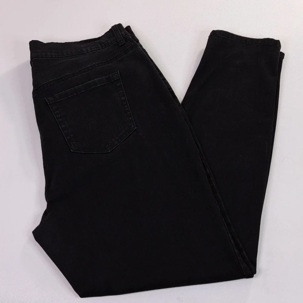 Terra & Sky Skinny Faded Black Jeans Size 16W - Picture 6 of 14
